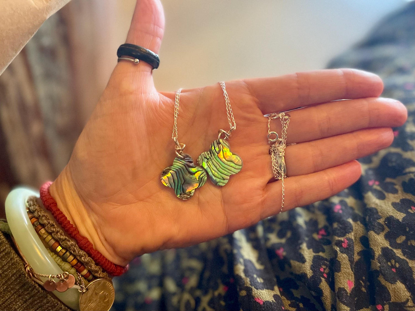 Abalone necklace, abalone jewellery, abalone pendant. Unusual gift for her or gift for him.unique necklace, boho pendant, handmade jewellery