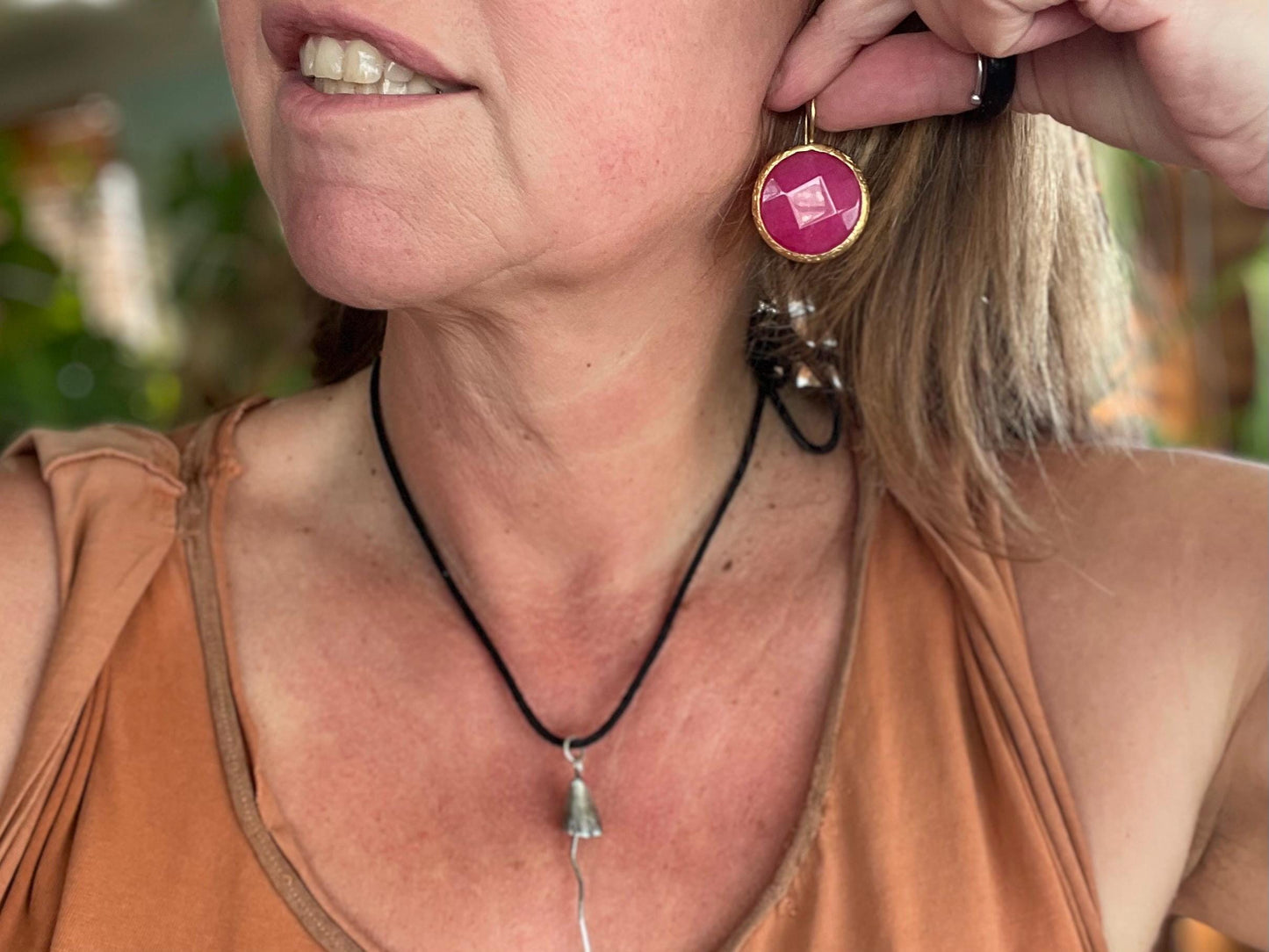 Gypsy jewellery, pink vintage earrings, pink jewellery, ethical jewellery, gypsy earrings, romantic gifts, eco friendly jewellery