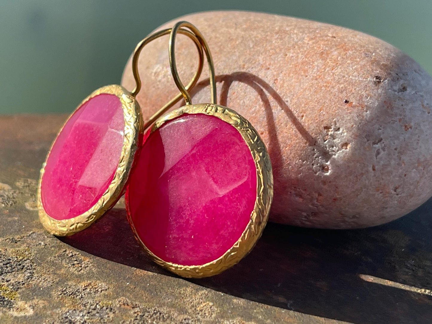 Gypsy jewellery, pink vintage earrings, pink jewellery, ethical jewellery, gypsy earrings, romantic gifts, eco friendly jewellery