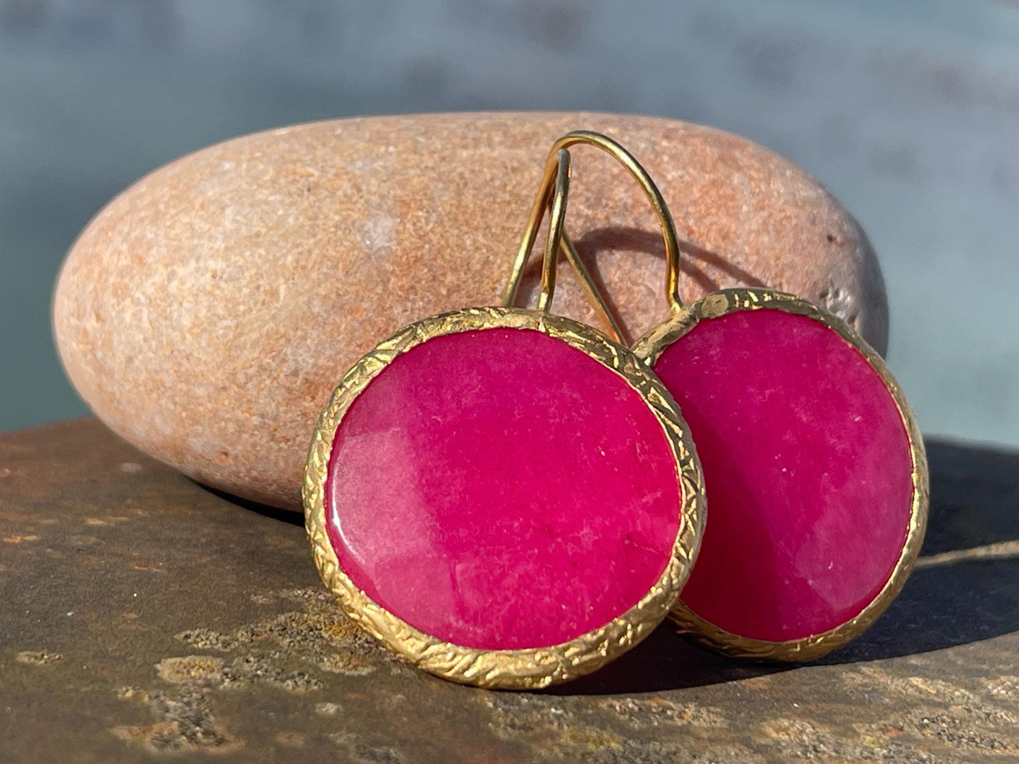 Gypsy jewellery, pink vintage earrings, pink jewellery, ethical jewellery, gypsy earrings, romantic gifts, eco friendly jewellery