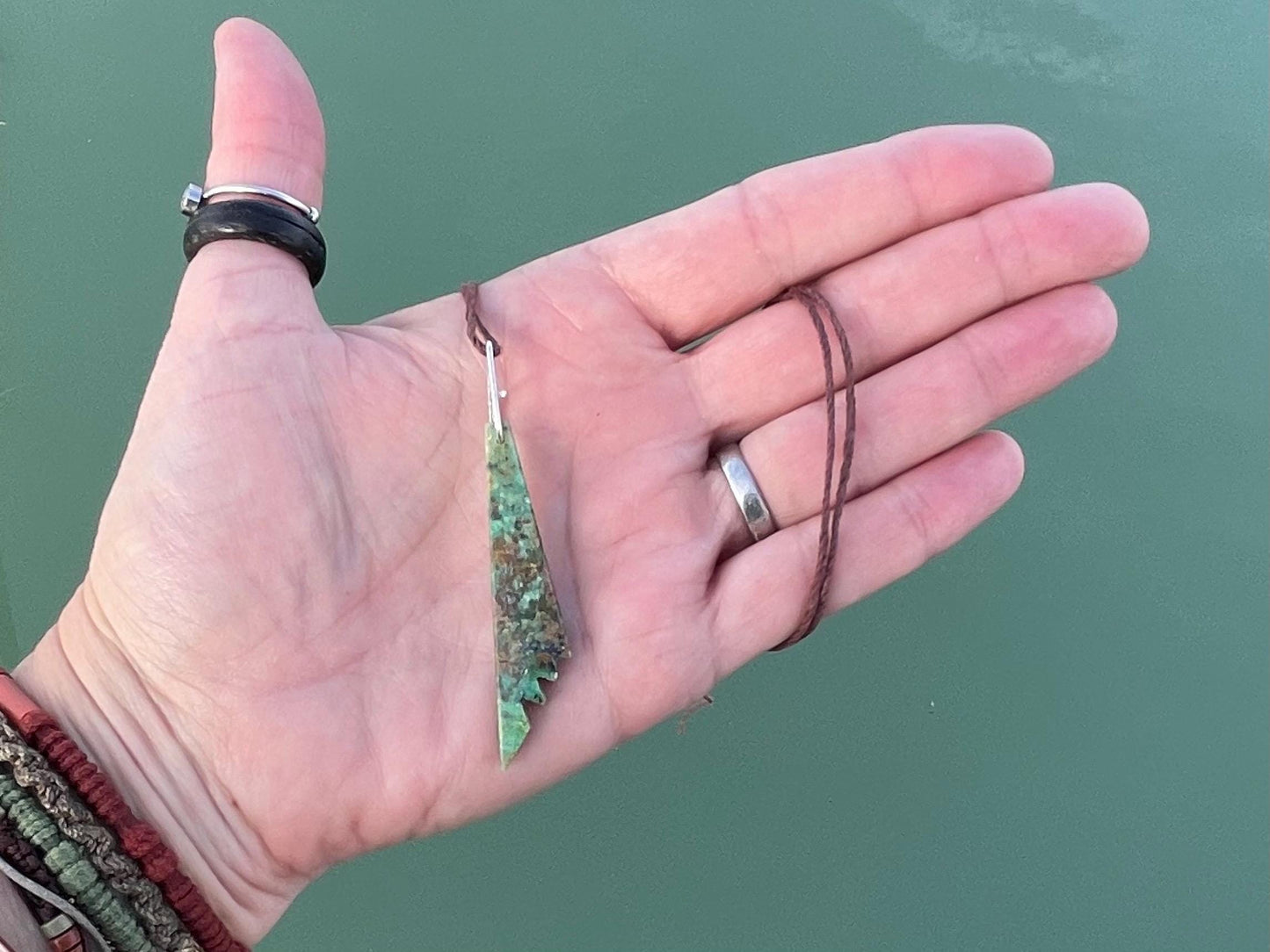 Chrysocolla gemstone necklace on recycled sterling silver. Ethical jewellery, green gemstone. Stunning unique jewellery. Unique gifts