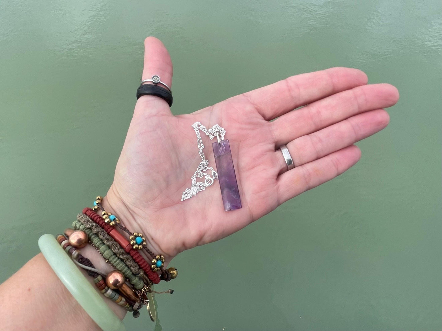 Amethyst pendant, amethyst necklace, amethyst jewellery, unusual gift for him, boho handmade necklace, romantic gift for her, boho pendant