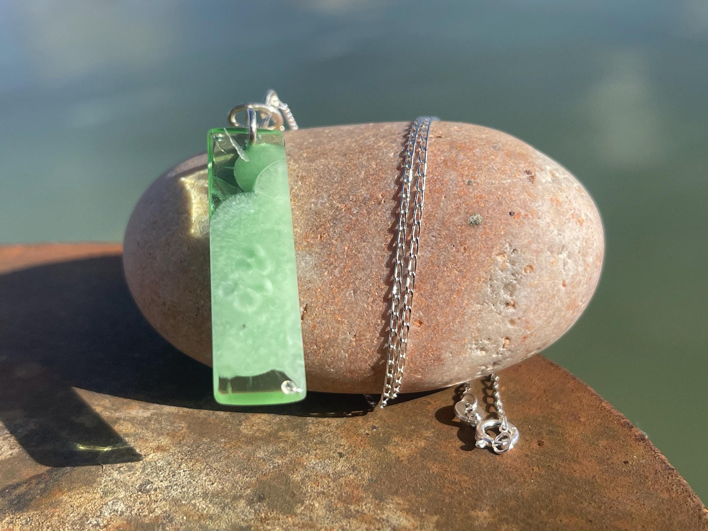 Green onyx pendant, green necklace, green jewellery, gift for him, boho handmade necklace,  romantic gift for her, ethical jewellery