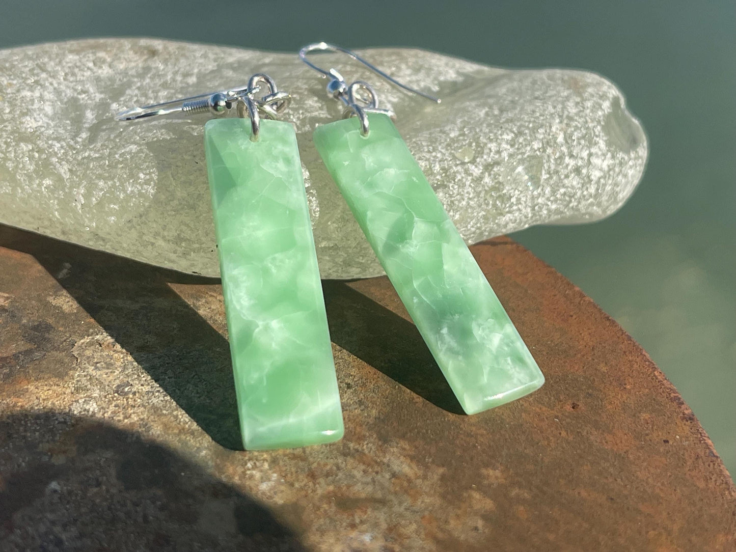 Green onyx earrings, green earrings, green jewellery, green onyx jewellery, handmade earrings,  romantic gift for her, ethical jewellery