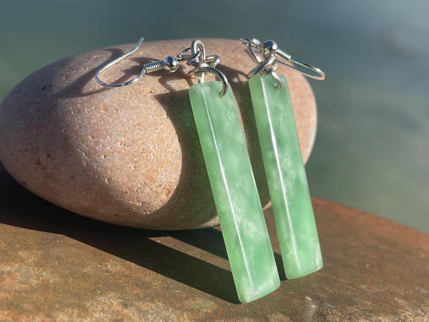 Green onyx earrings, green earrings, green jewellery, green onyx jewellery, handmade earrings,  romantic gift for her, ethical jewellery