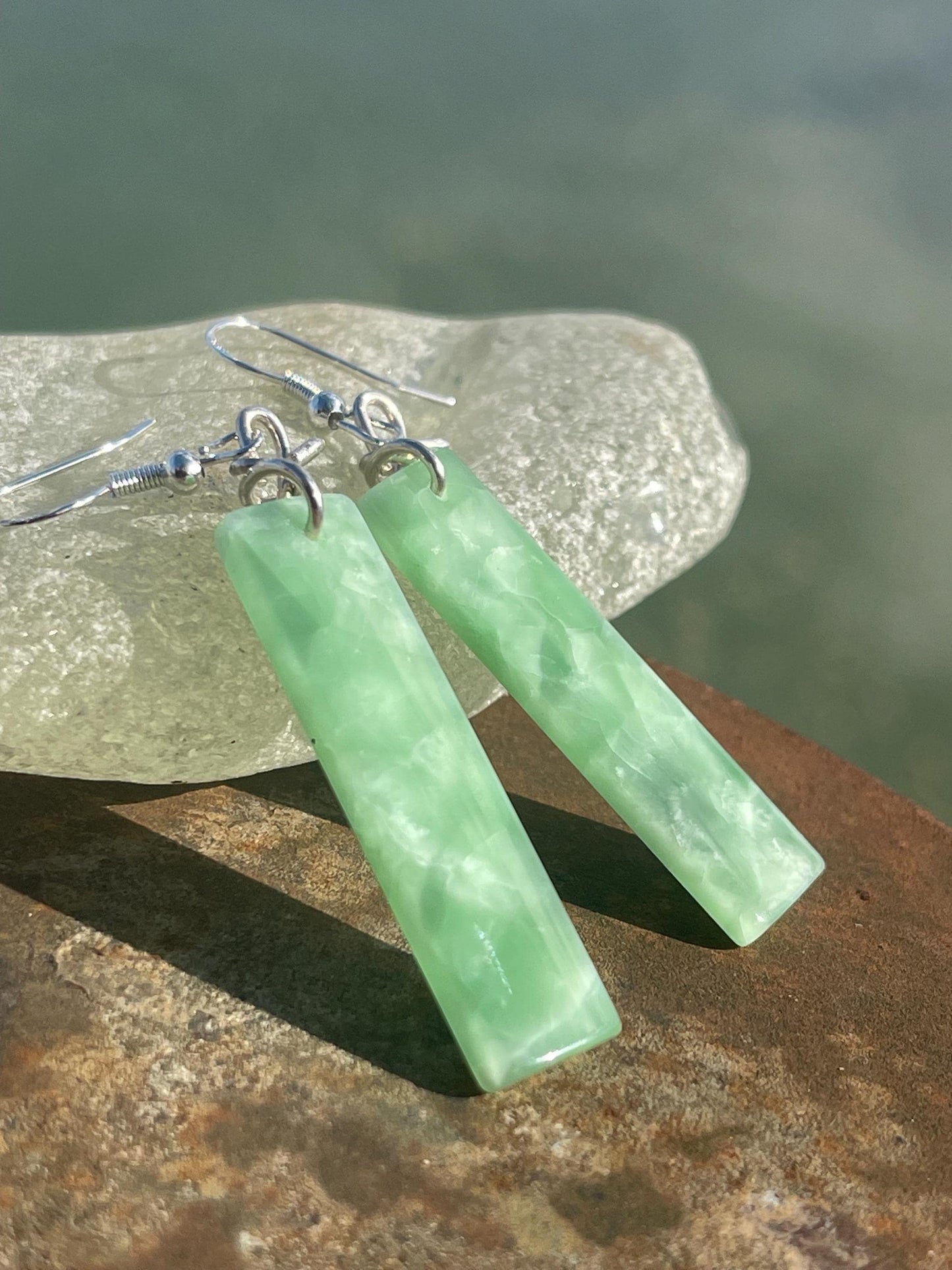 Green onyx earrings, green earrings, green jewellery, green onyx jewellery, handmade earrings,  romantic gift for her, ethical jewellery