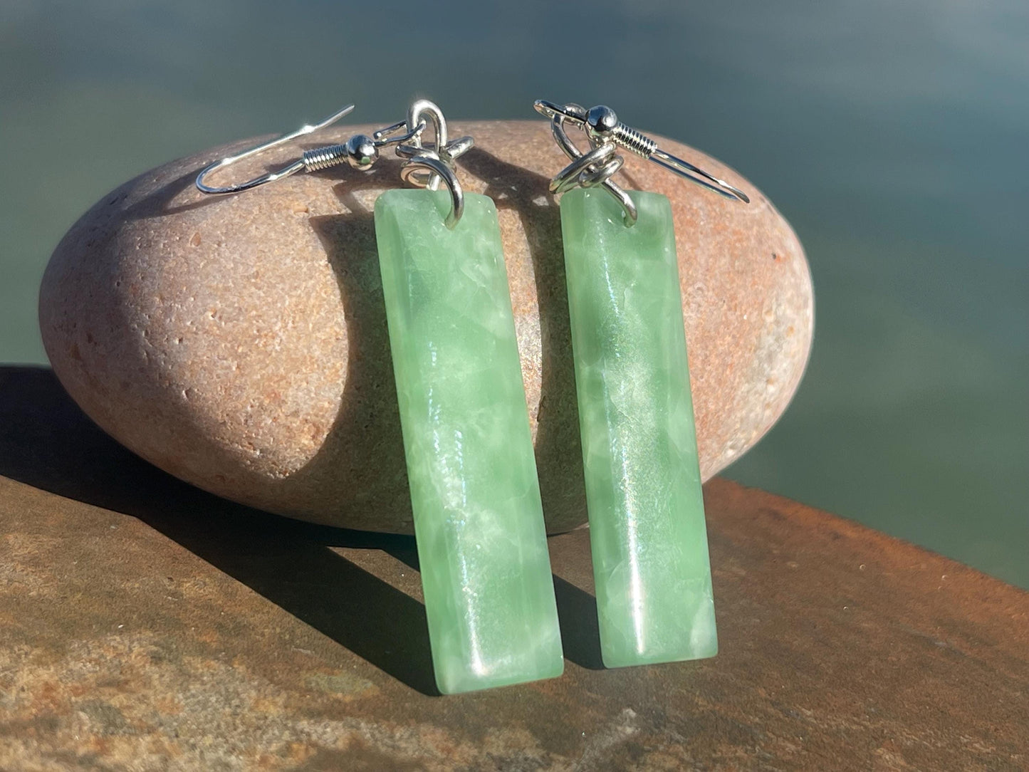 Green onyx earrings, green earrings, green jewellery, green onyx jewellery, handmade earrings,  romantic gift for her, ethical jewellery