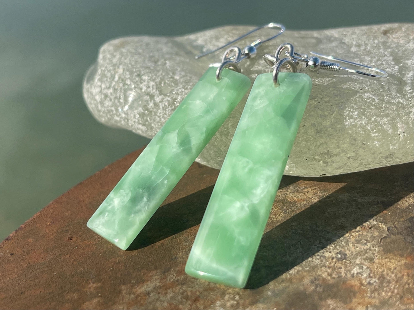 Green onyx earrings, green earrings, green jewellery, green onyx jewellery, handmade earrings,  romantic gift for her, ethical jewellery