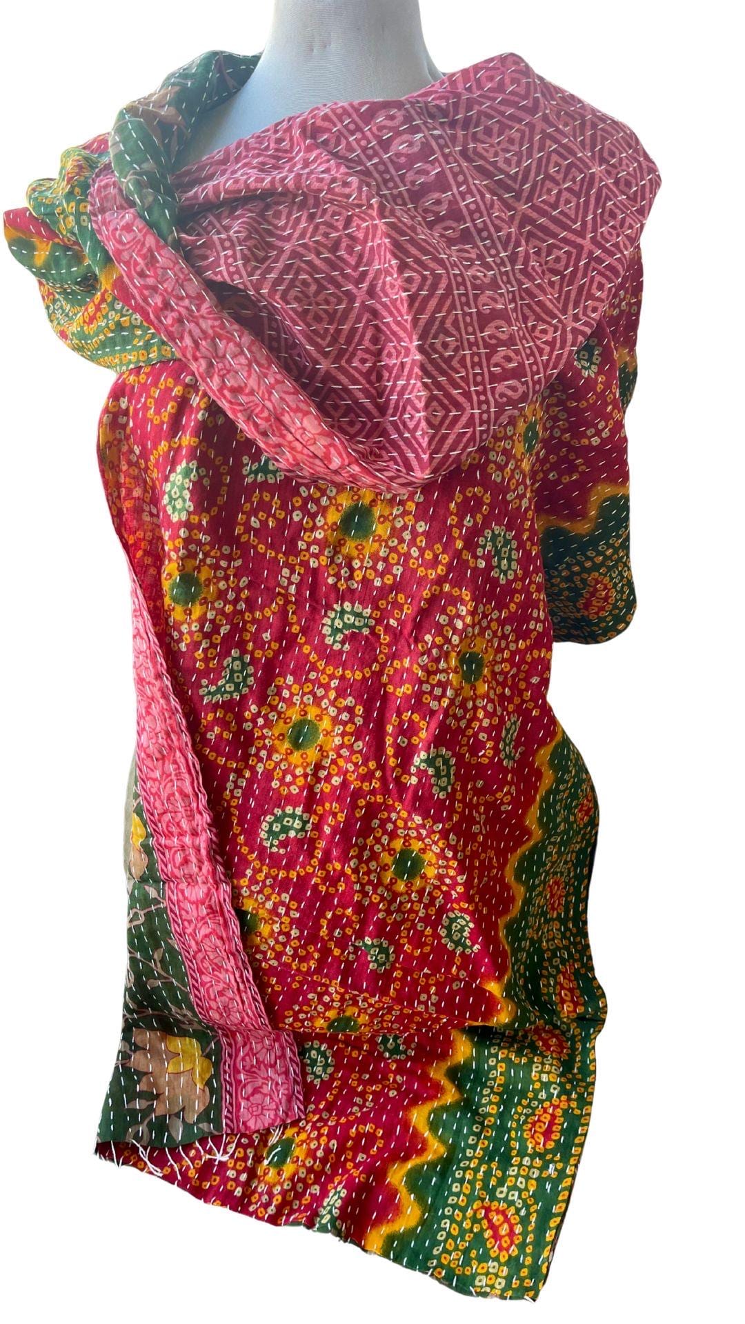 SALE. Vintage scarf, cotton shawl, eco friendly gift for her, handmade shawl. Vintage clothing, boho scarf, ethical clothing, boho wrap