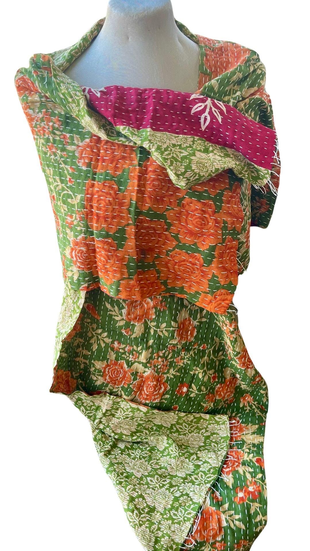 SALE. Boho Cotton Wrap Scarf, Eco-Friendly Handmade Shawl Gift for Her