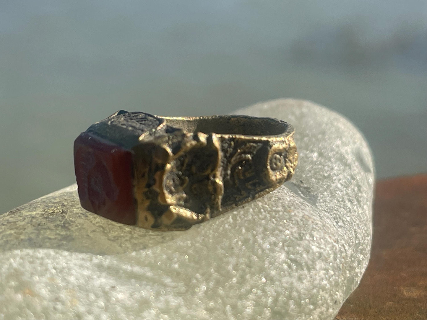 Fabulous vintage ring, Red carnelian ring, boho vintage jewellery, ethical jewellery, gypsy ring. Eco friendly jewellery.