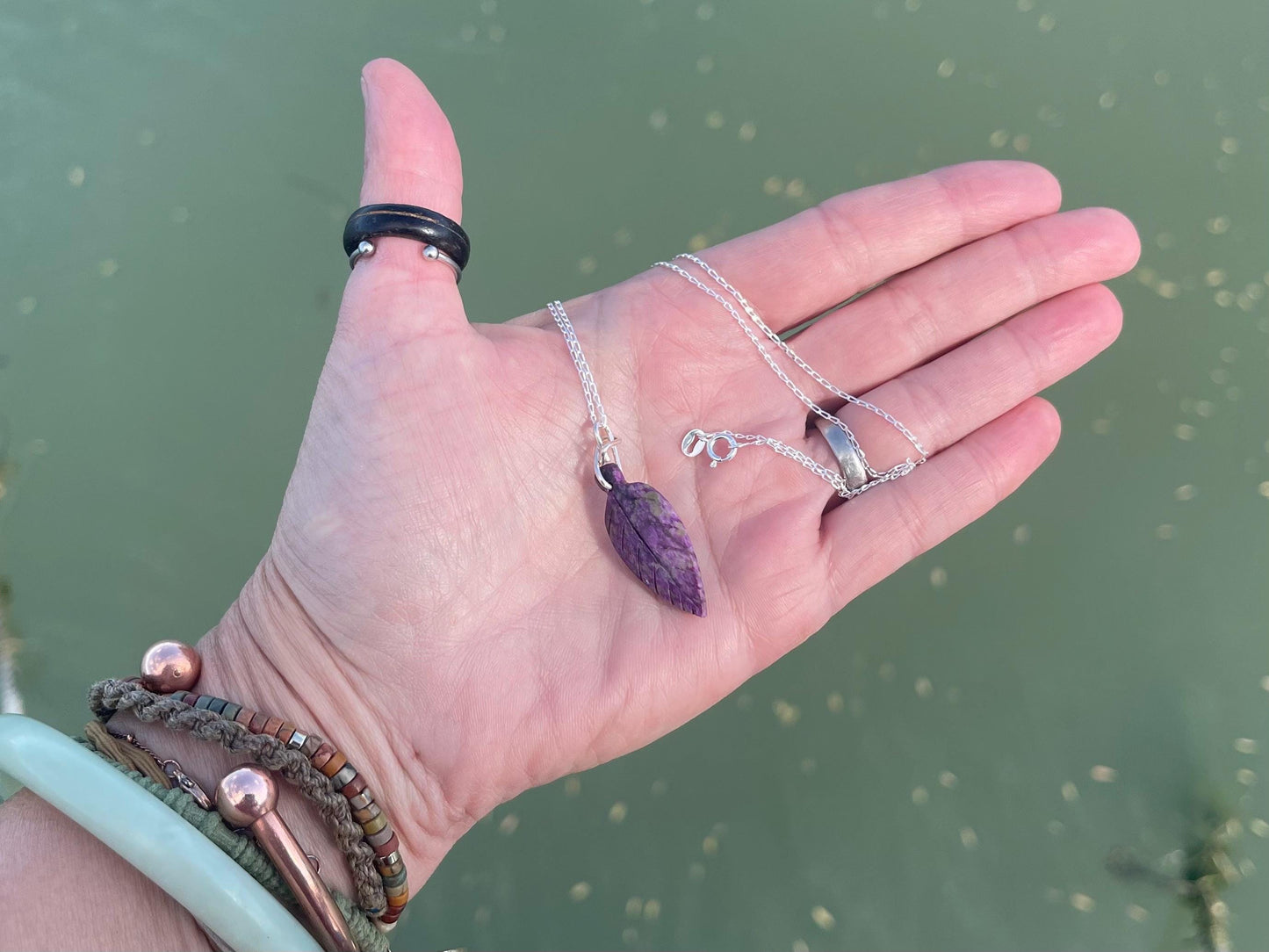 Charoite necklace, purple necklace. Handmade necklace, charoite jewellery, gift for her, unusual necklace, purple gemstone, unique jewellery