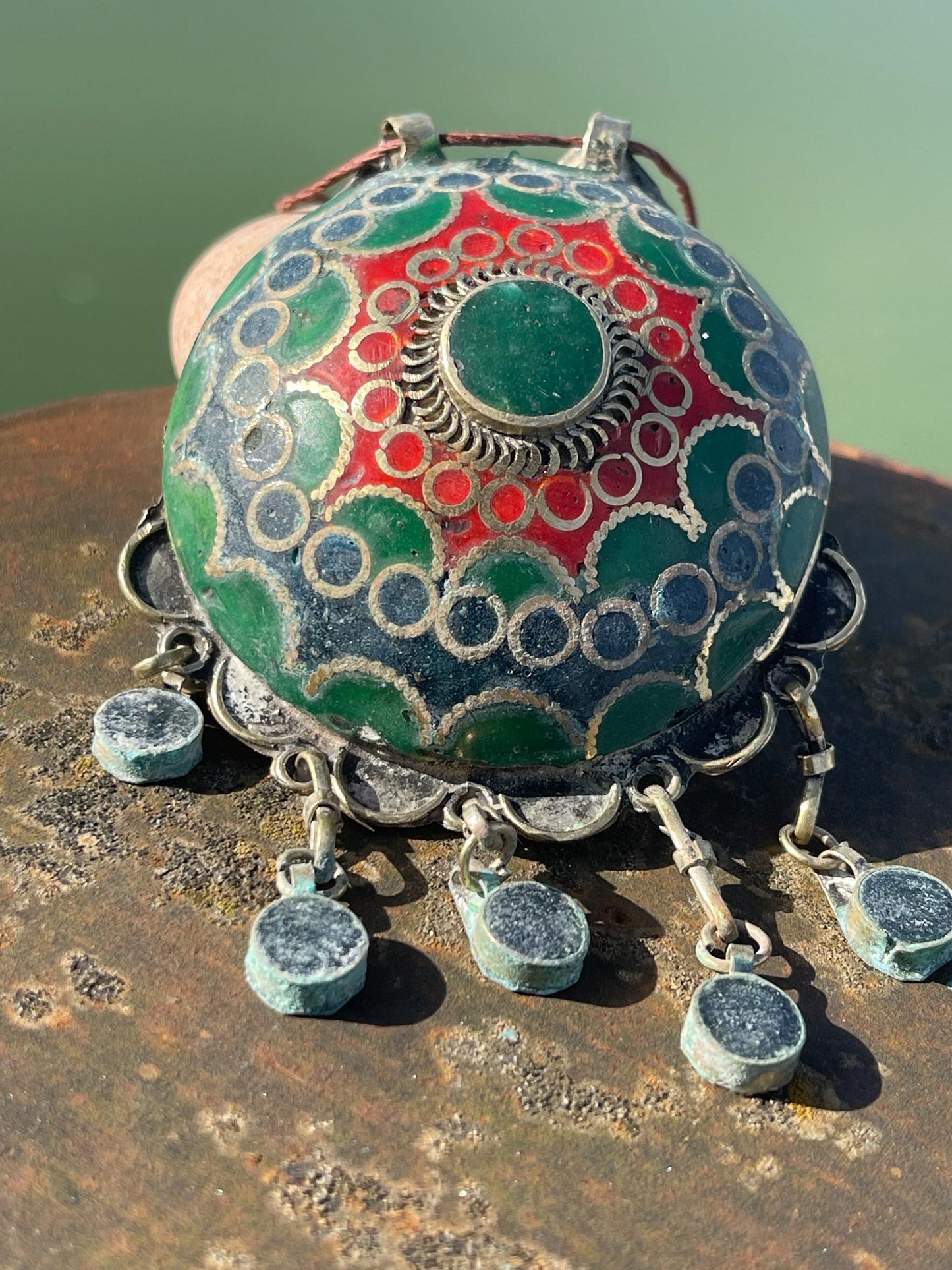 Gypsy jewellery, large necklace, enamel necklace, vintage jewellery, ethical jewellery, gypsy necklace, boho necklace, large jewellery