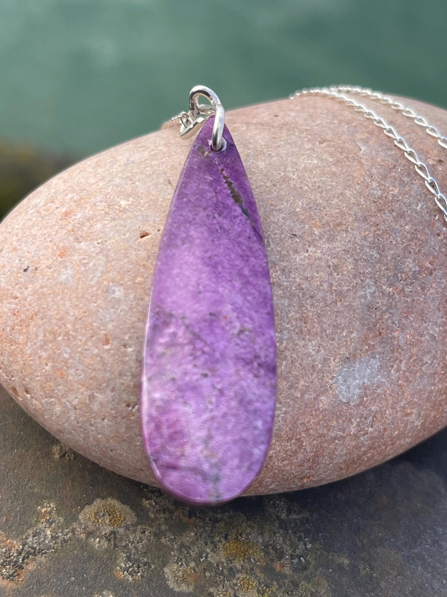 Charoite necklace, purple necklace. Handmade necklace, charoite jewellery, gift for her, unusual necklace, purple gemstone, unique jewellery