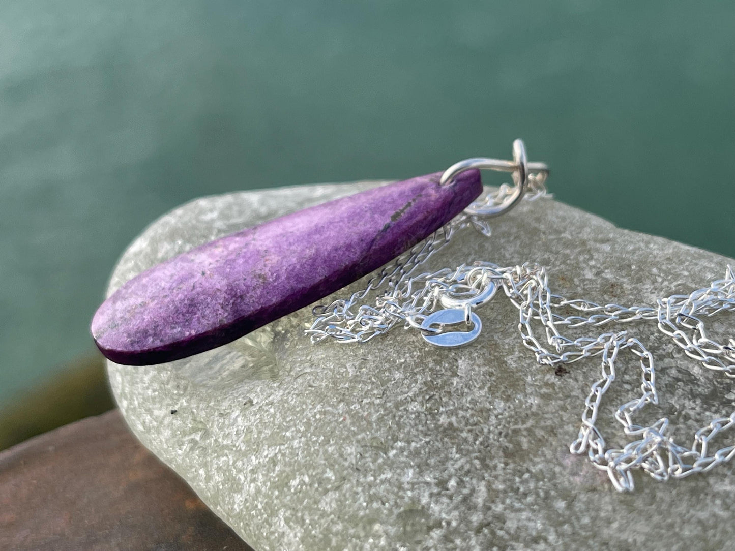 Charoite necklace, purple necklace. Handmade necklace, charoite jewellery, gift for her, unusual necklace, purple gemstone, unique jewellery