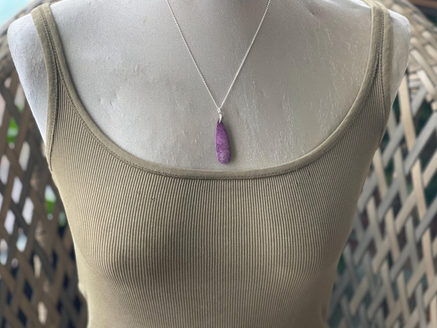 Charoite necklace, purple necklace. Handmade necklace, charoite jewellery, gift for her, unusual necklace, purple gemstone, unique jewellery