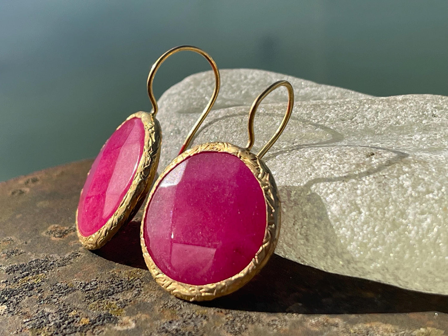 Gypsy jewellery, pink vintage earrings, pink jewellery, ethical jewellery, gypsy earrings, romantic gifts, eco friendly jewellery