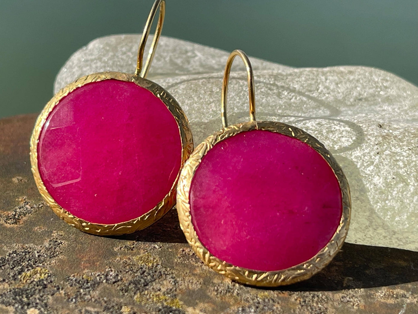 Gypsy jewellery, pink vintage earrings, pink jewellery, ethical jewellery, gypsy earrings, romantic gifts, eco friendly jewellery