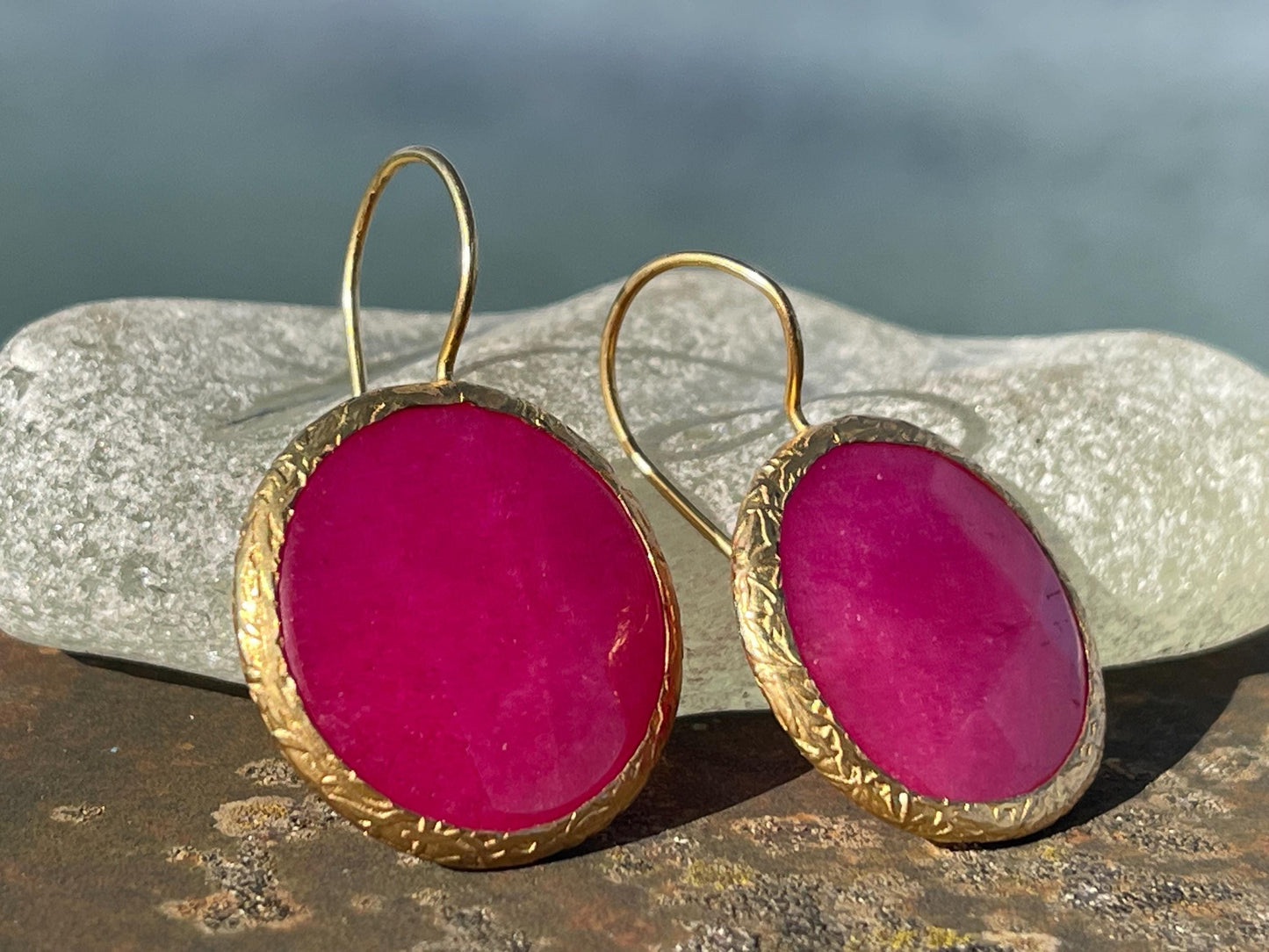 Gypsy jewellery, pink vintage earrings, pink jewellery, ethical jewellery, gypsy earrings, romantic gifts, eco friendly jewellery