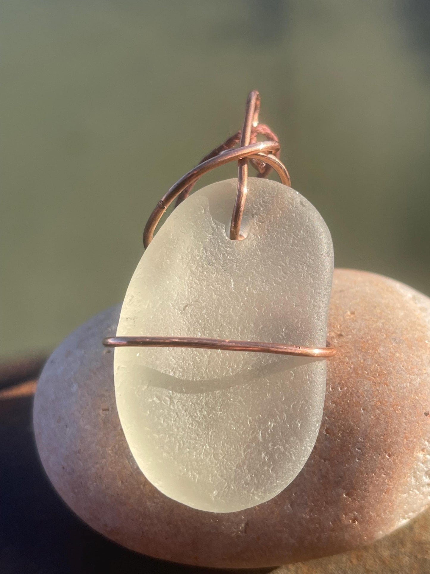 Sea glass necklace. Recycled necklace, gift for him. Ethical jewellery. Sea glass pendant. Eco friendly necklace. Eco friendly jewellery.