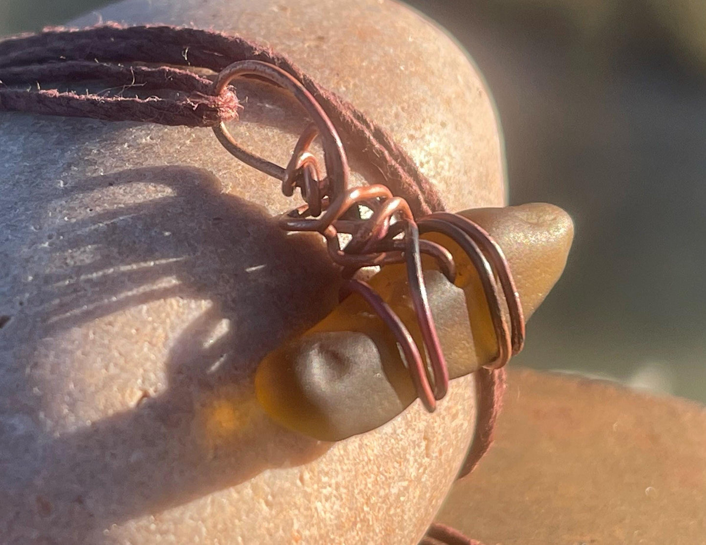 Sea glass necklace. Recycled necklace, gift for him. Ethical jewellery. Sea glass pendant. Eco friendly necklace. Eco friendly jewellery.