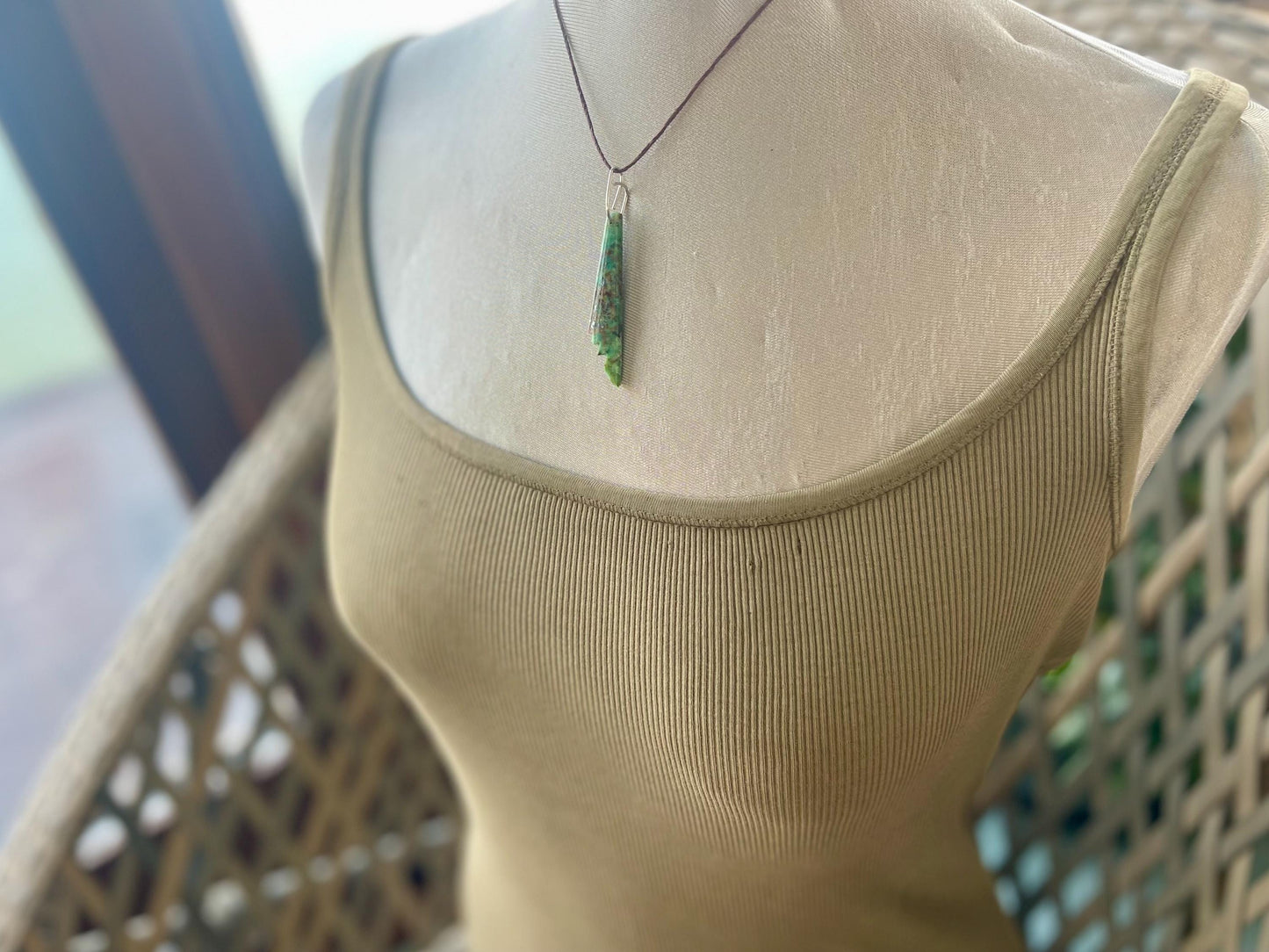 Chrysocolla gemstone necklace on recycled sterling silver. Ethical jewellery, green gemstone. Stunning unique jewellery. Unique gifts