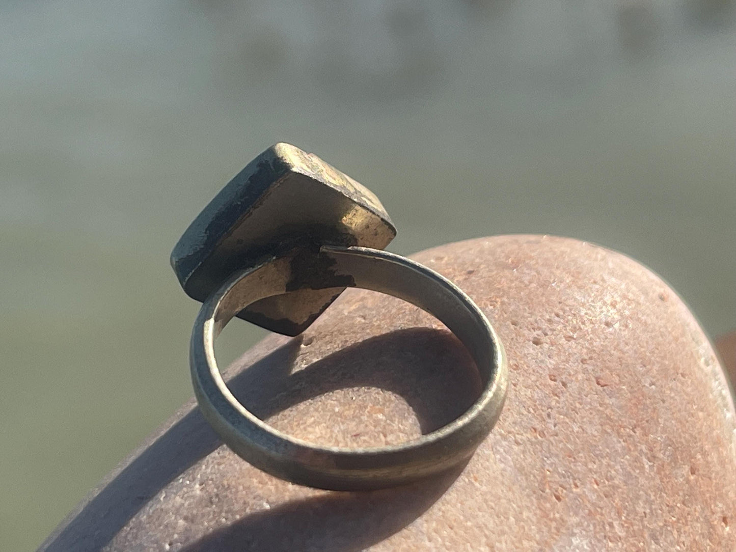 Fabulous vintage turquoise ring, silver & red ring, boho vintage jewellery, ethical jewellery, gypsy ring. Eco friendly jewellery.