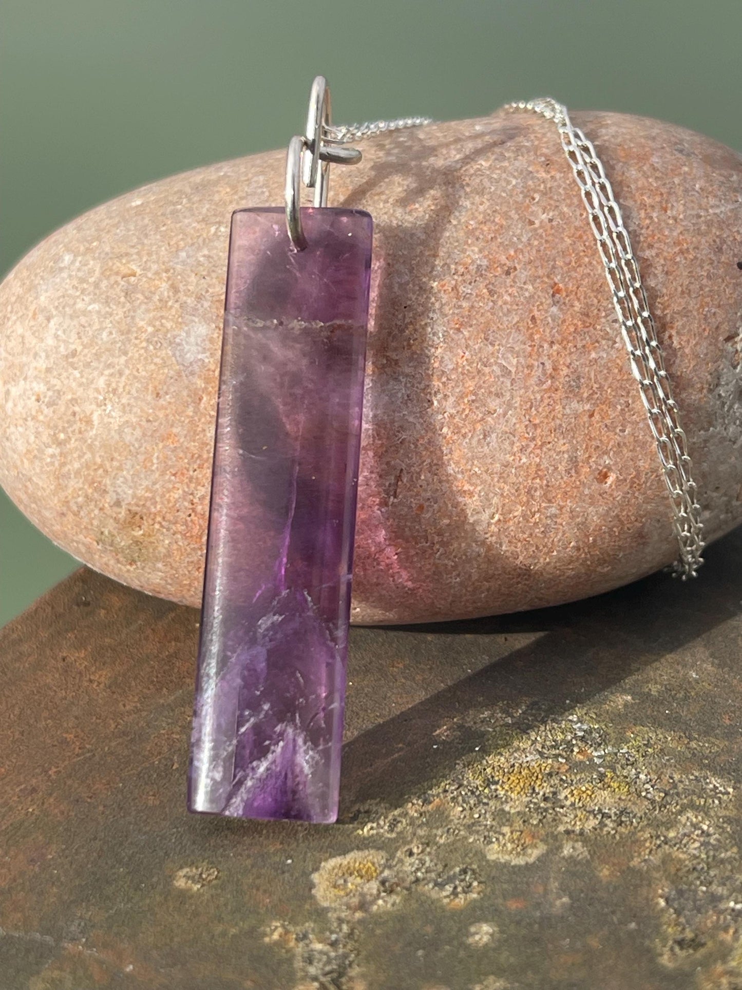 Amethyst pendant, amethyst necklace, amethyst jewellery, unusual gift for him, boho handmade necklace, romantic gift for her, boho pendant