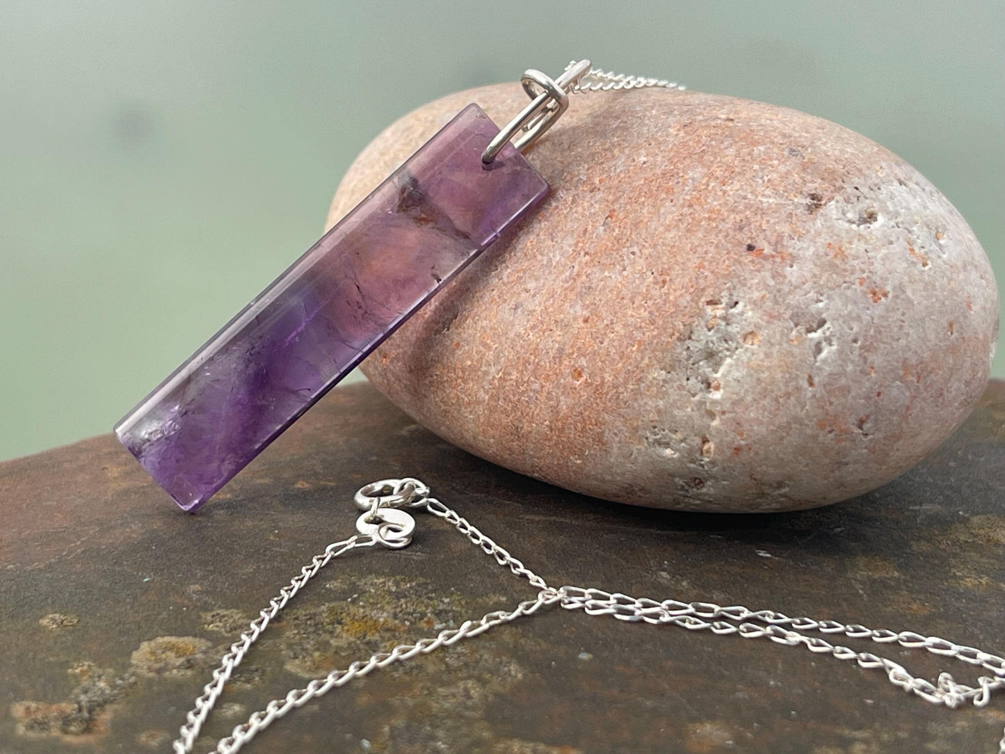 Amethyst pendant, amethyst necklace, amethyst jewellery, unusual gift for him, boho handmade necklace, romantic gift for her, boho pendant