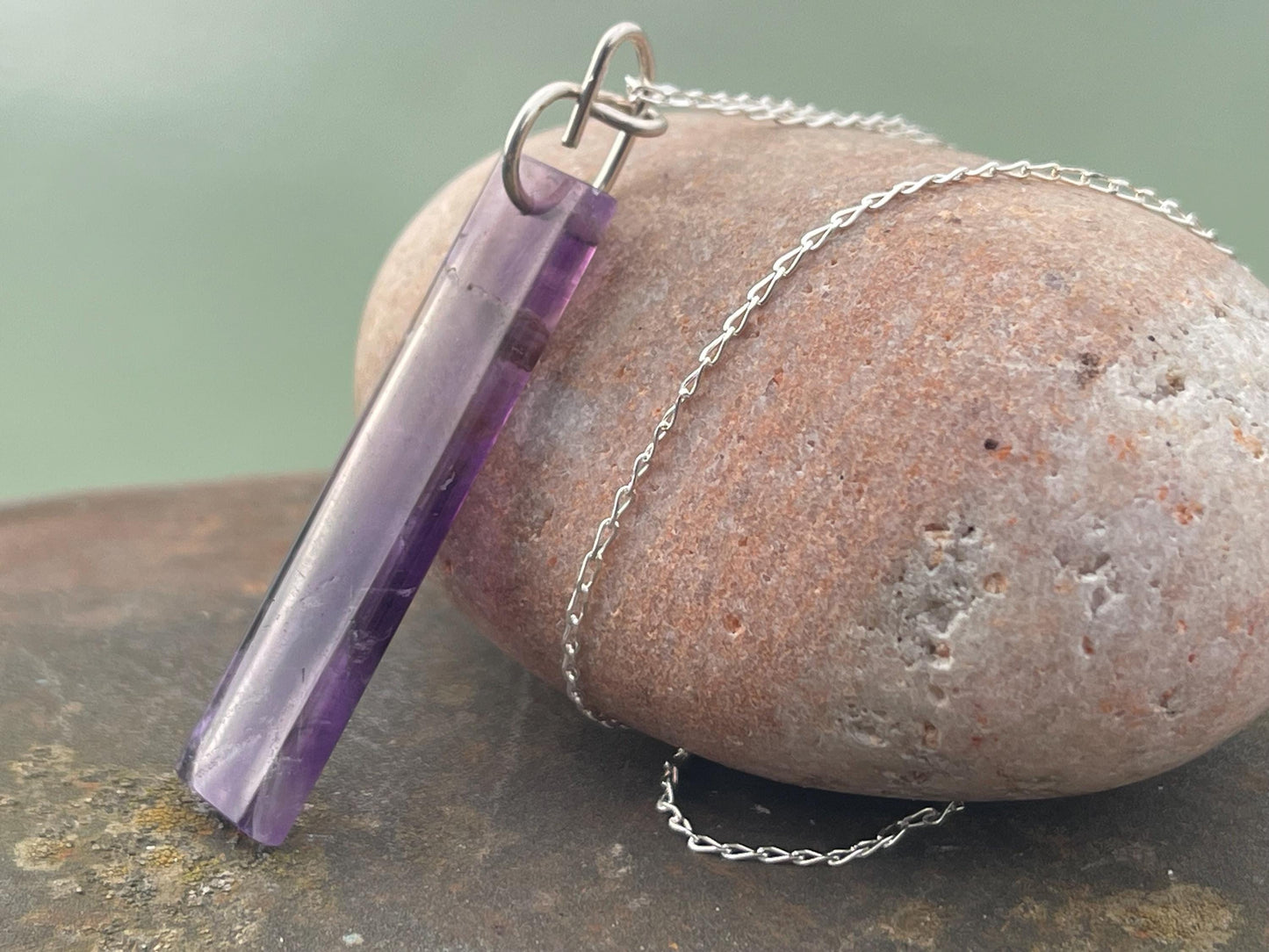 Amethyst pendant, amethyst necklace, amethyst jewellery, unusual gift for him, boho handmade necklace, romantic gift for her, boho pendant