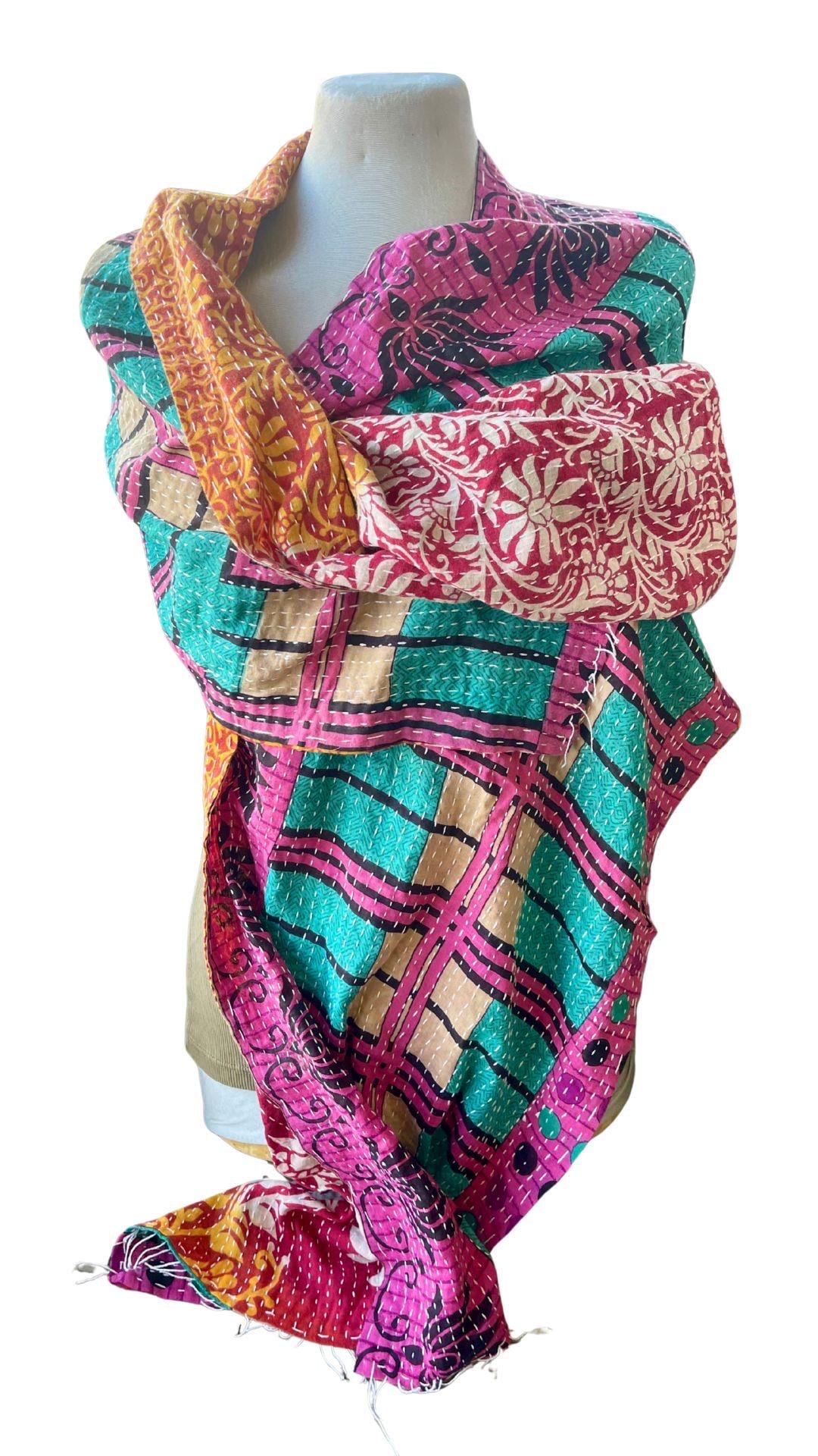 SALE. Boho Cotton Wrap Scarf, Eco-Friendly Handmade Shawl Gift for Her