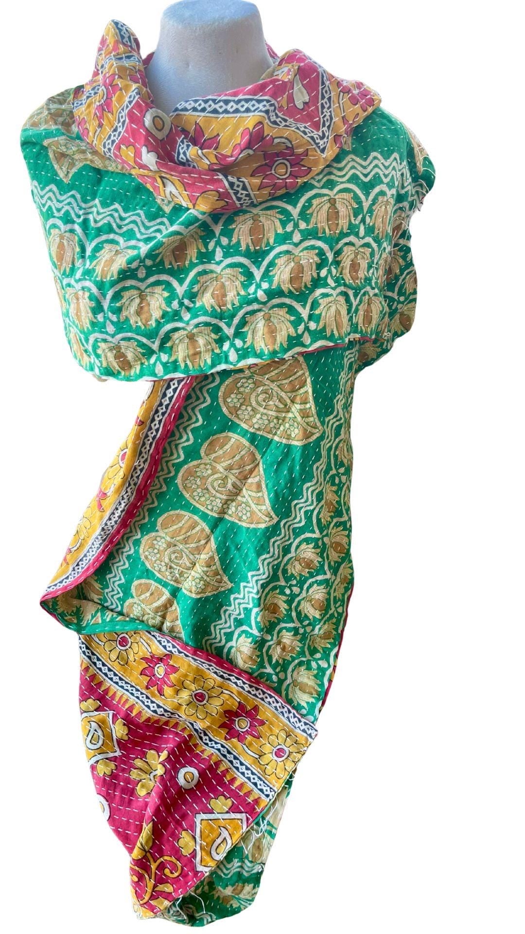 SALE. Boho Cotton Wrap Scarf, Eco-Friendly Handmade Shawl Gift for Her