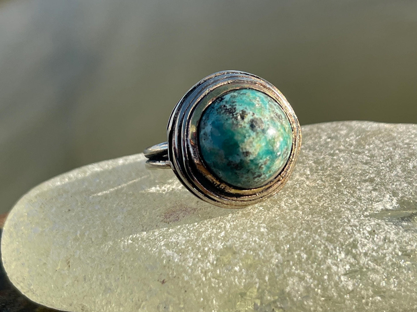 Fabulous vintage turquoise ring, boho vintage jewellery, ethical jewellery, gypsy ring. Eco friendly jewellery. Turquoise jewellery.