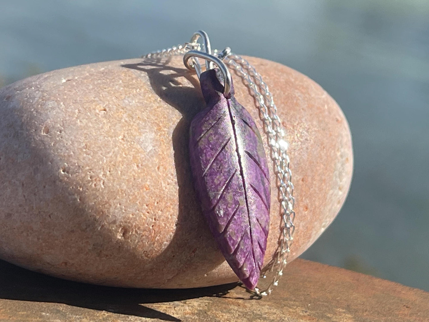 Charoite necklace, purple necklace. Handmade necklace, charoite jewellery, gift for her, unusual necklace, purple gemstone, unique jewellery