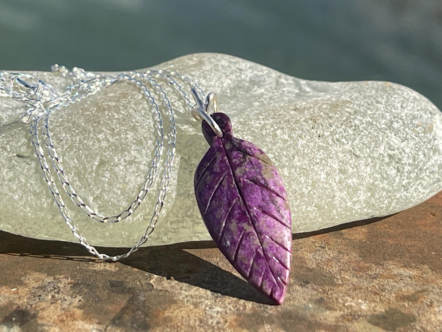 Charoite necklace, purple necklace. Handmade necklace, charoite jewellery, gift for her, unusual necklace, purple gemstone, unique jewellery