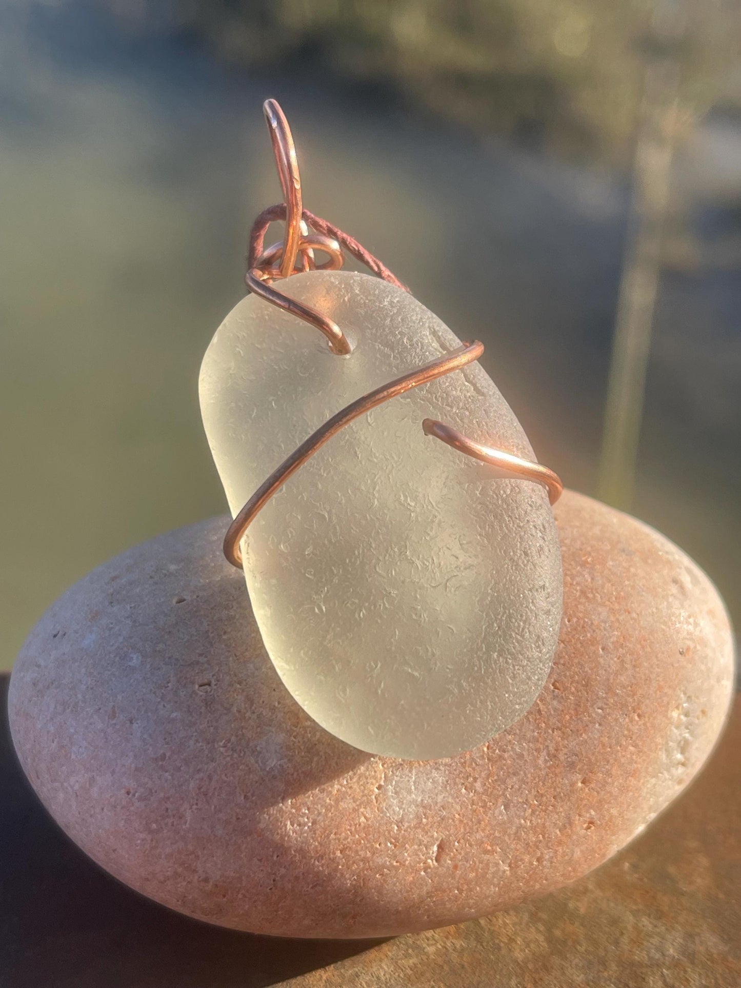 Sea glass necklace. Recycled necklace, gift for him. Ethical jewellery. Sea glass pendant. Eco friendly necklace. Eco friendly jewellery.