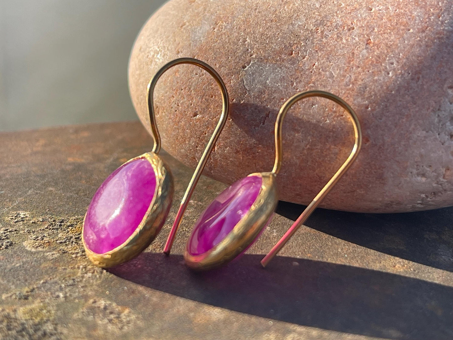 Gypsy jewellery, pink / purple vintage earrings, pink jewellery, ethical jewellery, gypsy earrings, romantic gifts, eco friendly jewellery