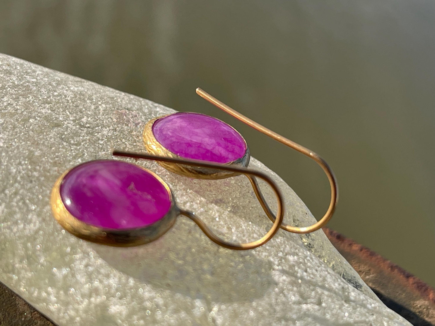 Gypsy jewellery, pink / purple vintage earrings, pink jewellery, ethical jewellery, gypsy earrings, romantic gifts, eco friendly jewellery