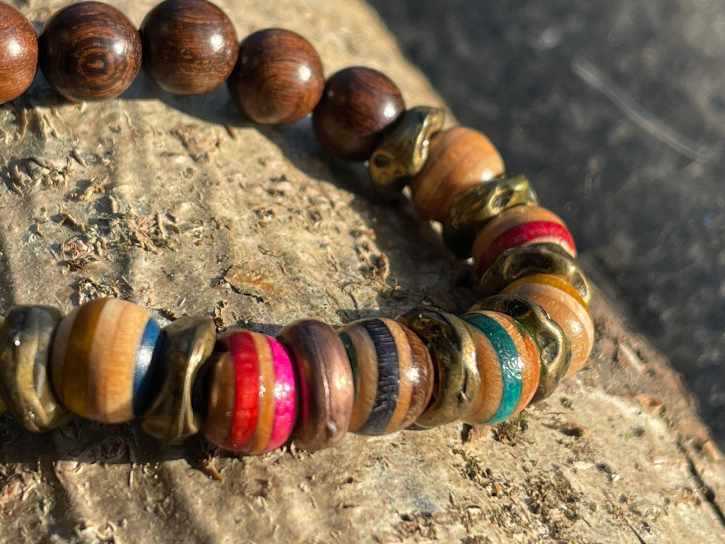 Handmade necklace made from old skateboards. Skateboard necklace. Unique gifts for men. Sustainable jewellery. Eco friendly necklaces.