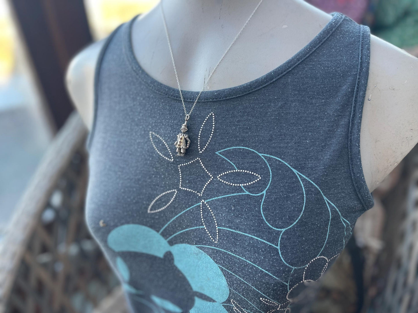 Articulated clown necklace, clown jewellery. Ethical jewellery. Eco friendly gift for her, vintage necklace, articulated necklace