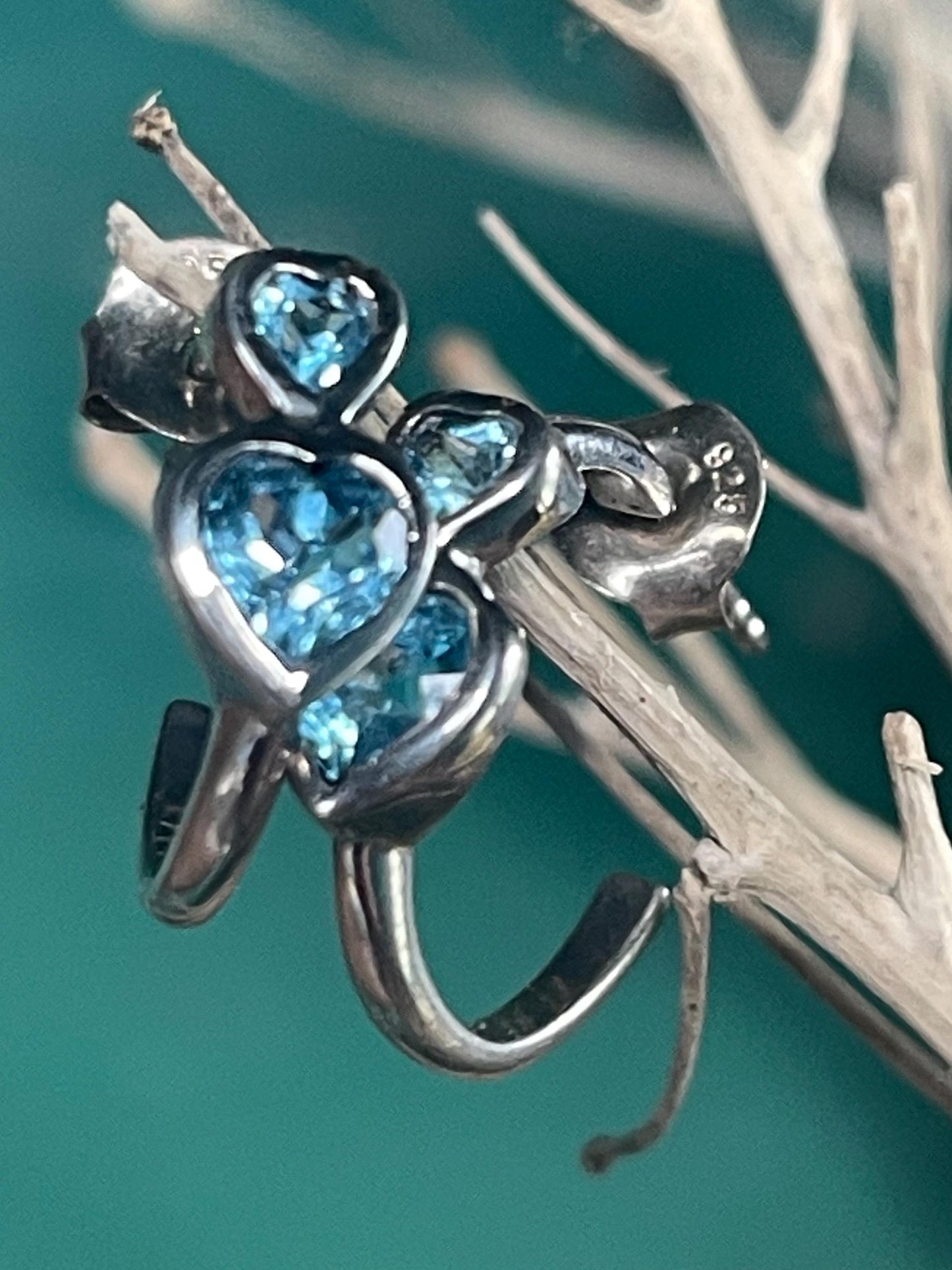 Sky blue topaz earrings. Sterling silver earrings, topaz jewellery, unusual gift for her, romantic gift, gift for wife, gift for girlfriend