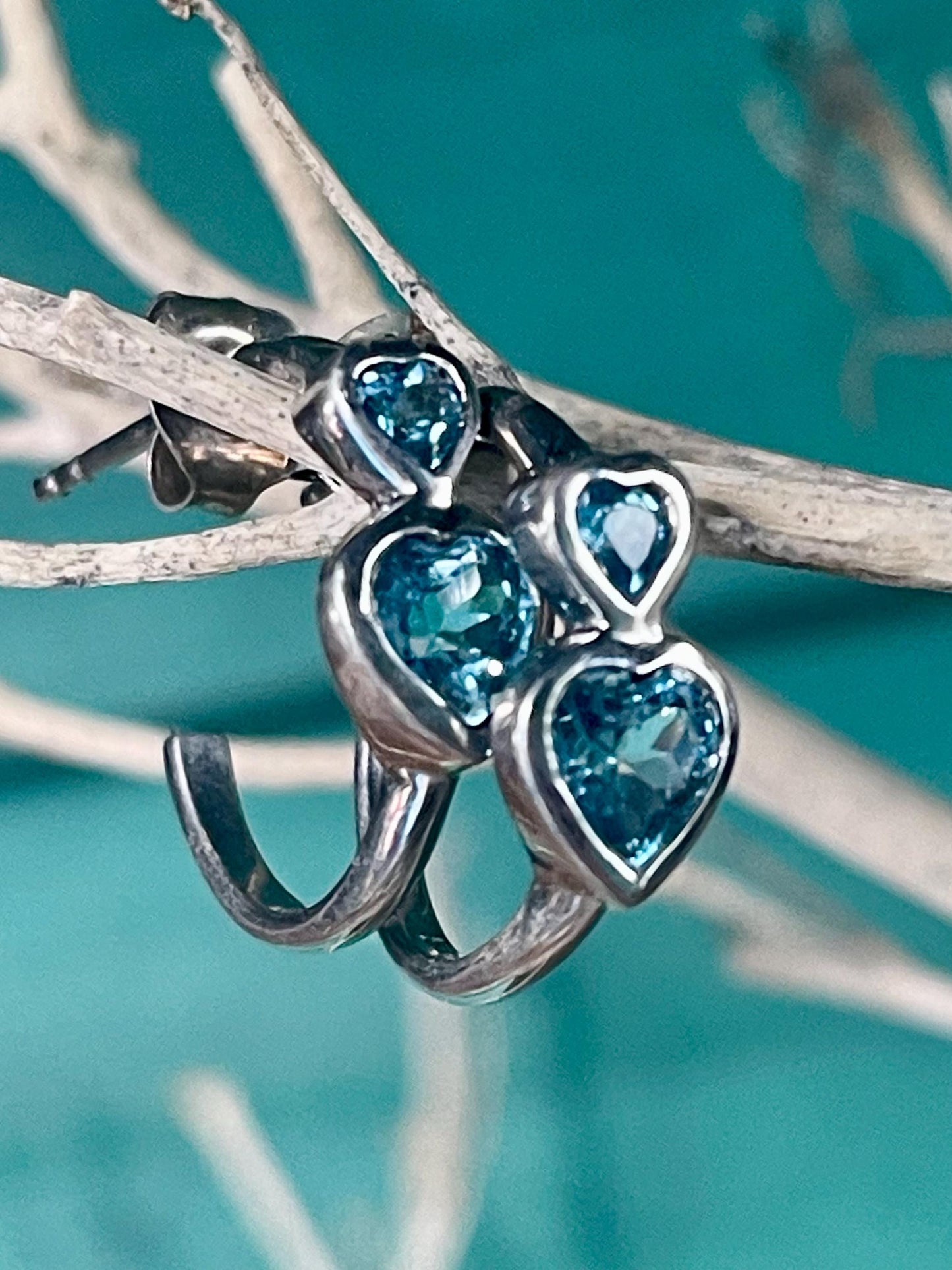 Sky blue topaz earrings. Sterling silver earrings, topaz jewellery, unusual gift for her, romantic gift, gift for wife, gift for girlfriend