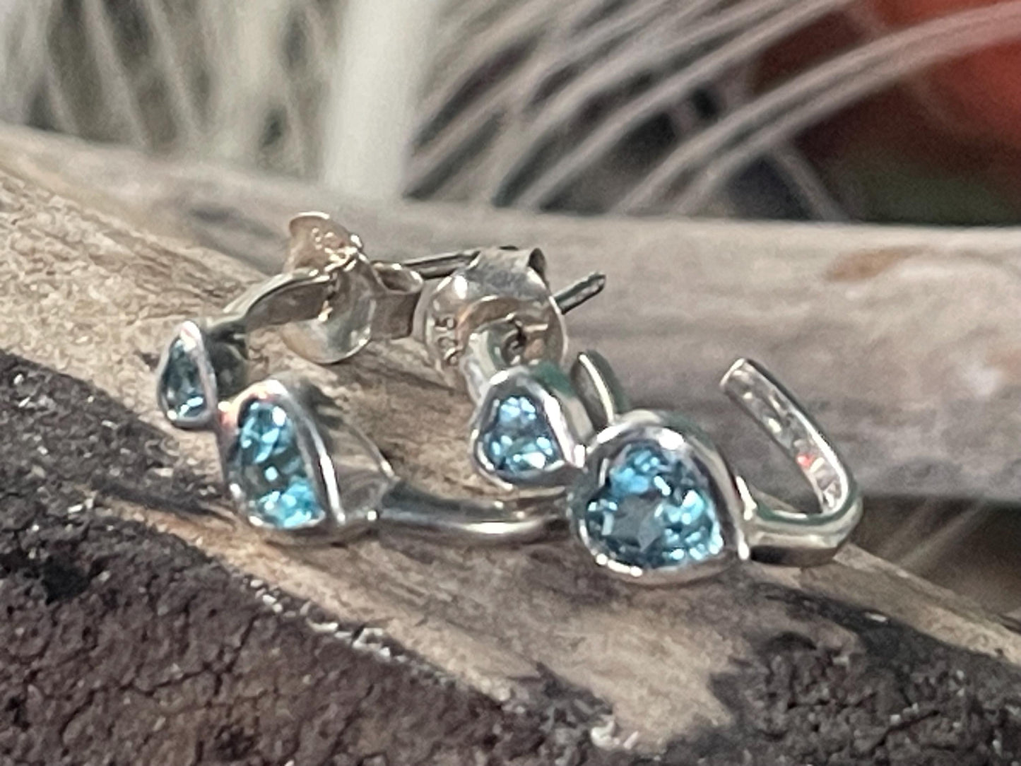 Sky blue topaz earrings. Sterling silver earrings, topaz jewellery, unusual gift for her, romantic gift, gift for wife, gift for girlfriend
