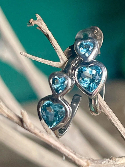 Sky blue topaz earrings. Sterling silver earrings, topaz jewellery, unusual gift for her, romantic gift, gift for wife, gift for girlfriend