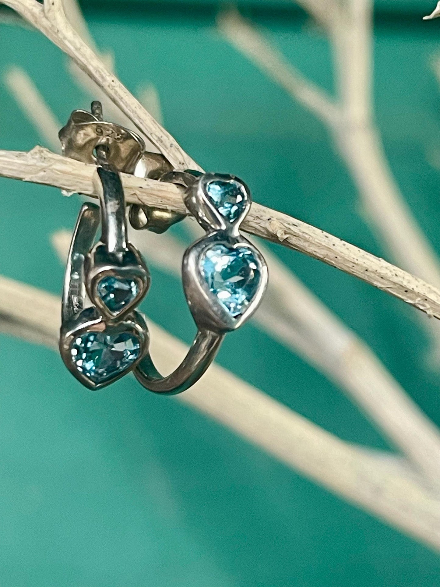 Sky blue topaz earrings. Sterling silver earrings, topaz jewellery, unusual gift for her, romantic gift, gift for wife, gift for girlfriend