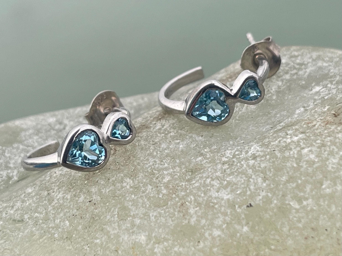 Sky blue topaz earrings. Sterling silver earrings, topaz jewellery, unusual gift for her, romantic gift, gift for wife, gift for girlfriend