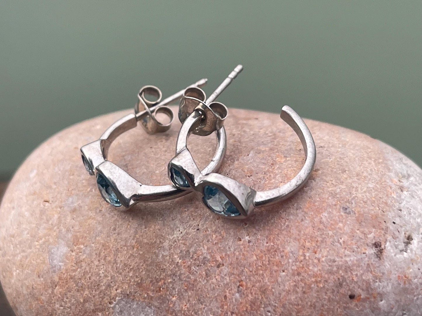 Sky blue topaz earrings. Sterling silver earrings, topaz jewellery, unusual gift for her, romantic gift, gift for wife, gift for girlfriend