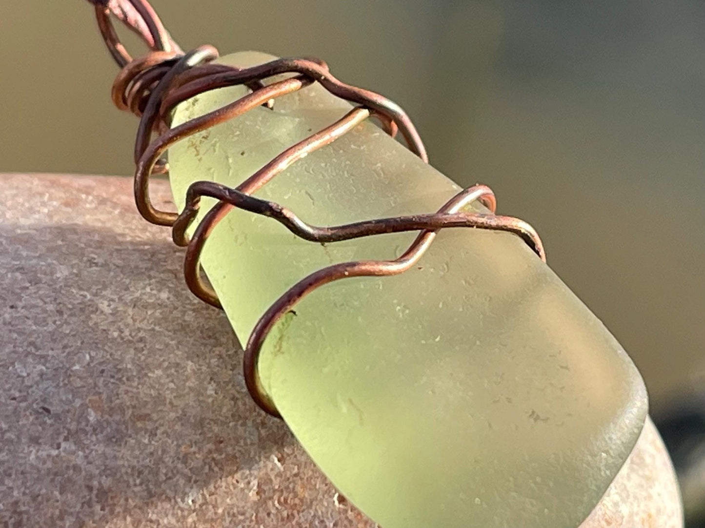 Eco friendly sea glass necklace. Ethical jewellery, boho necklace, unusual gift for him, gift for man, boho necklace, sea glass jewellery