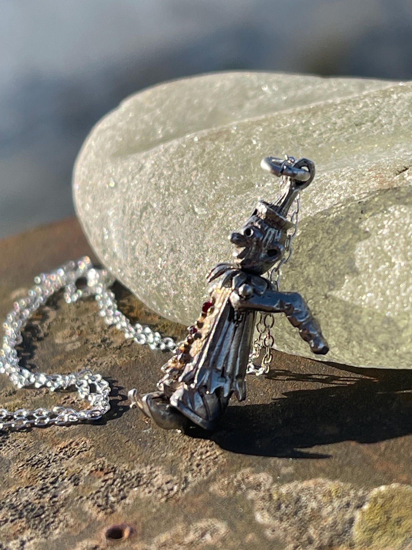 Articulated clown necklace, clown jewellery. Ethical jewellery. Eco friendly gift for her, vintage necklace, articulated necklace