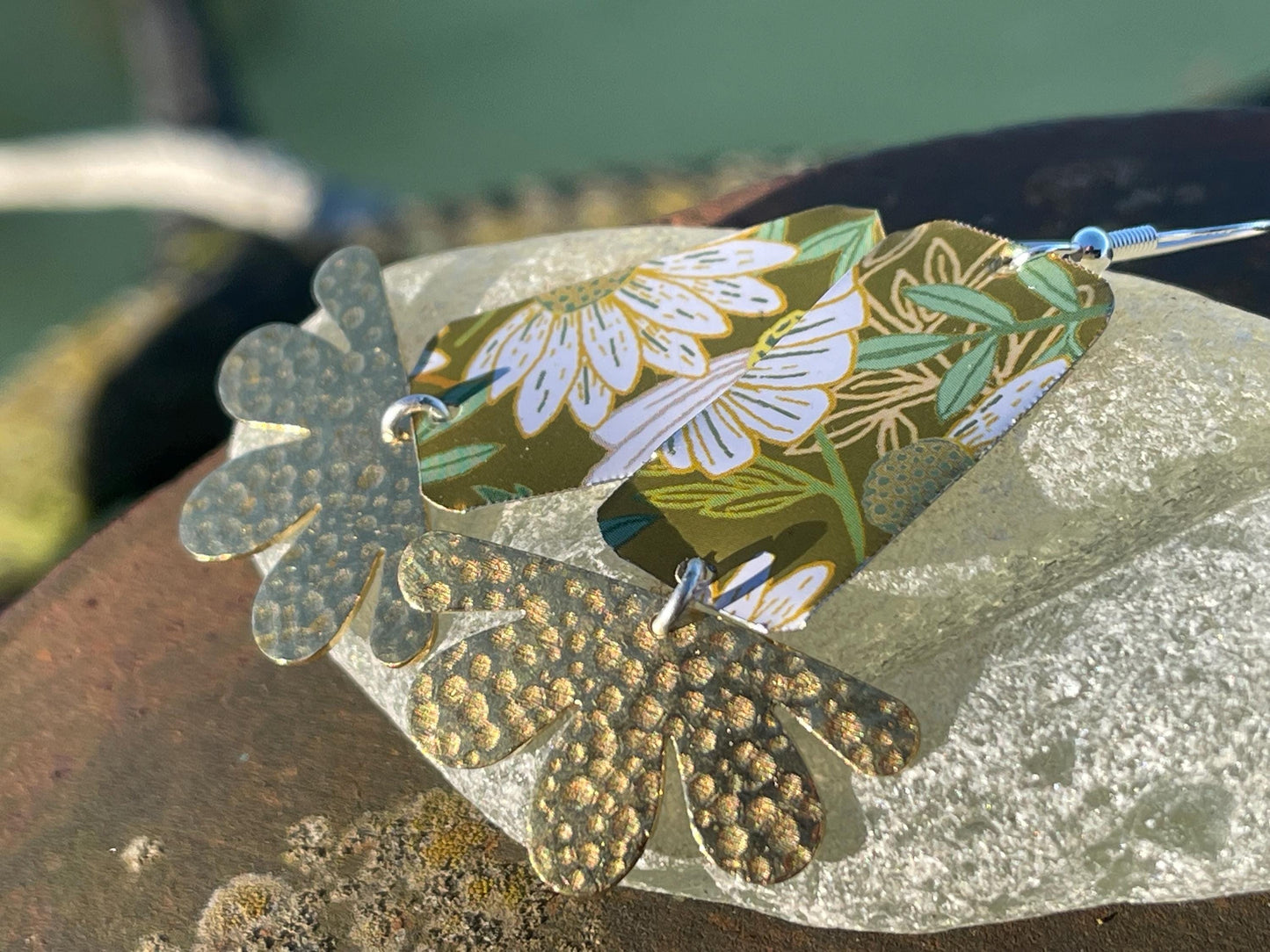 Bee earrings.  Bee jewellery, boho jewellery, ethical earrings, unique earrings, eco friendly jewellery, gift for her, ethical jewellery